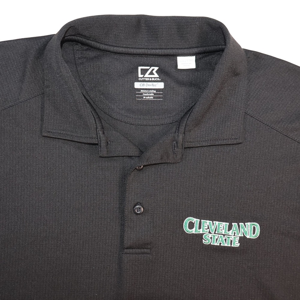 Cutter & Buck Mens Cleveland State University CB DryTec Polo Shirt Black XL